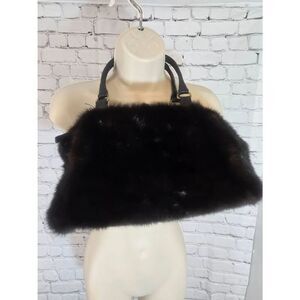 Vintage 1950s Dark Brown Fox Handbag